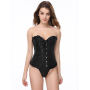 Корсет с цветочным принтом Star Night Corset Top с крючками и шнуровкой, черный, S (без коробки)