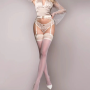 Чулки белые Ballerina's Secret IVORY 20 den с кружевным верхом на силиконовой ленте, L/XL