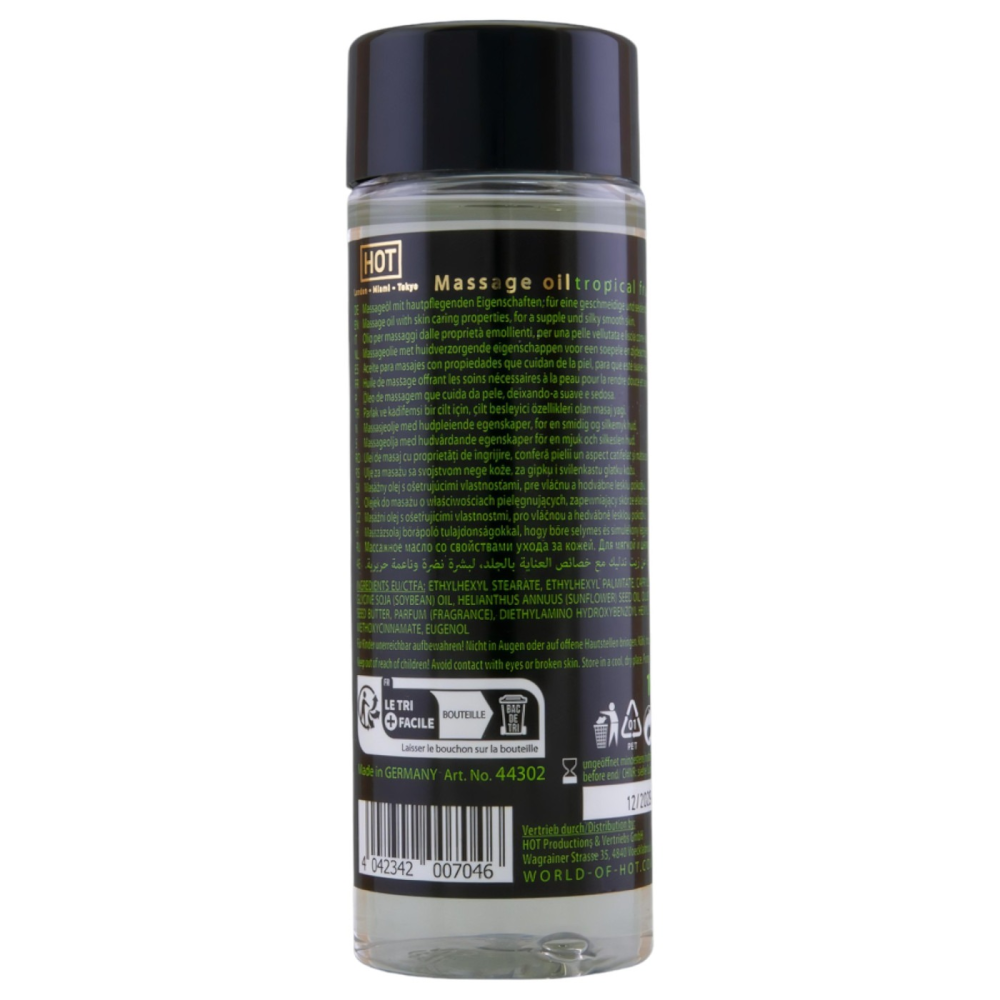 Массажное масло HOT Massage Oil Tropical Fruit с ароматом тропических фруктов, 100 мл