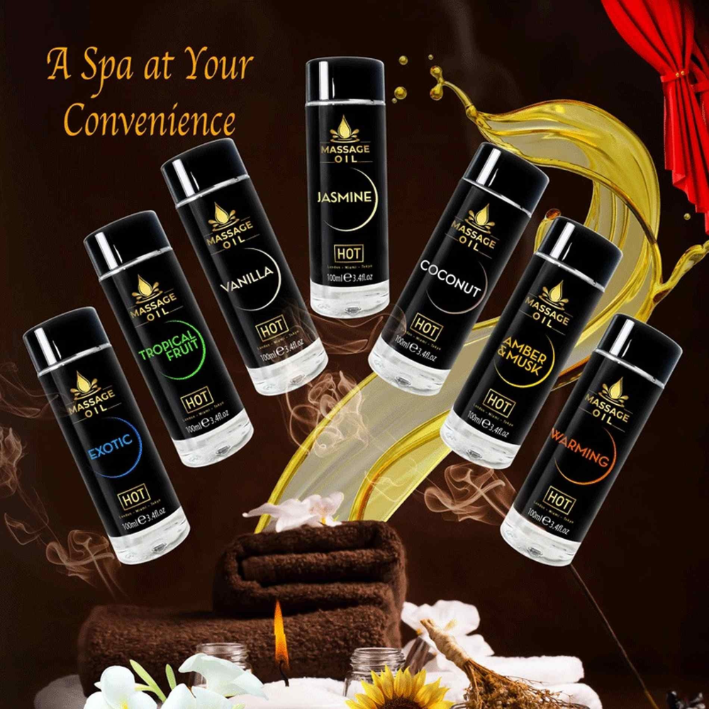 Массажное масло HOT Massage Oil Tropical Fruit с ароматом тропических фруктов, 100 мл