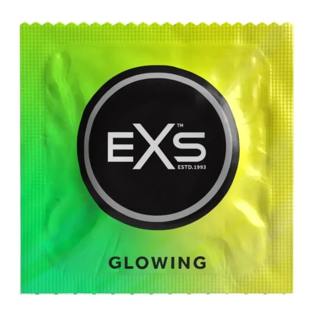 Презервативы светящиеся в темноте EXS Glowing веганские (цена за 3 шт.)