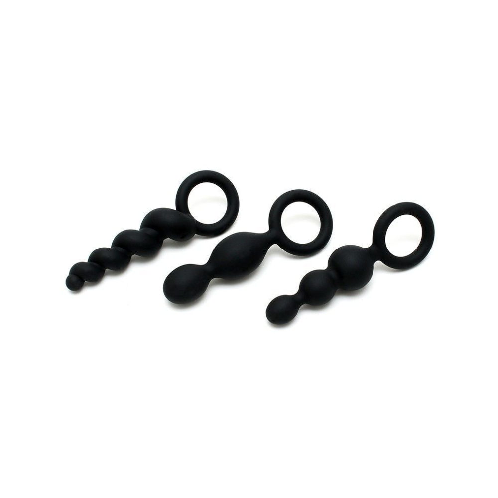 Набор анальных игрушек Satisfyer Plugs black (set of 3) - Booty Call  (мятая упаковка!!!)