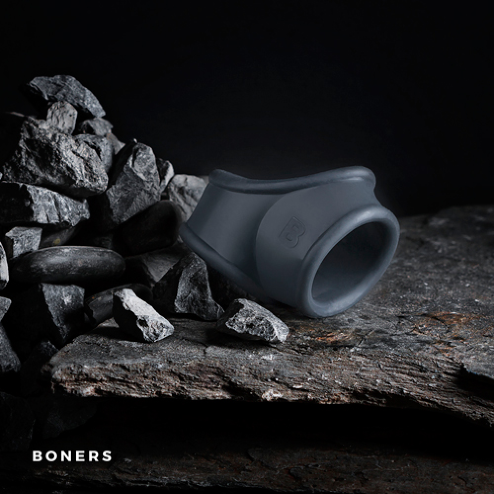 Эрекционное кольцо Boners Cocksling на член на мошонку, серое