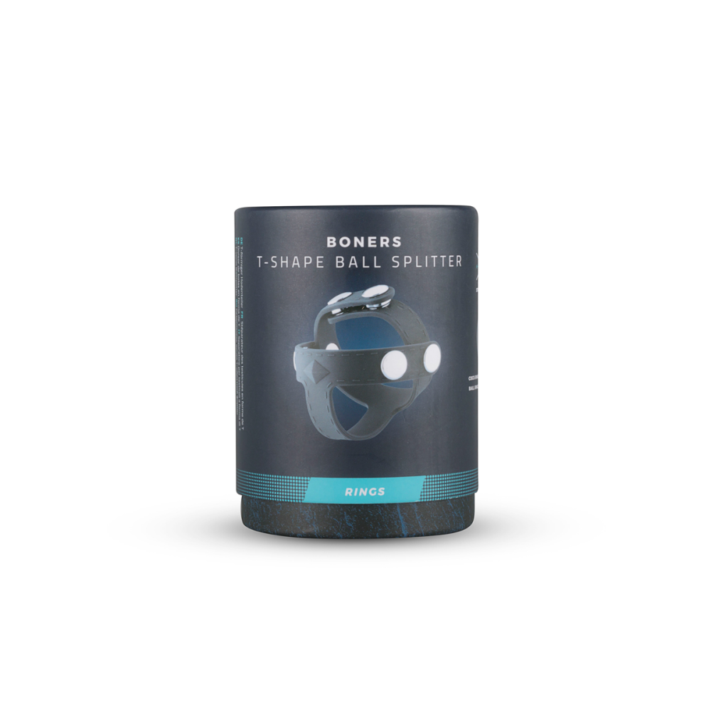 Эрекционное кольцо Boners T-shape Ball Splitter, серое