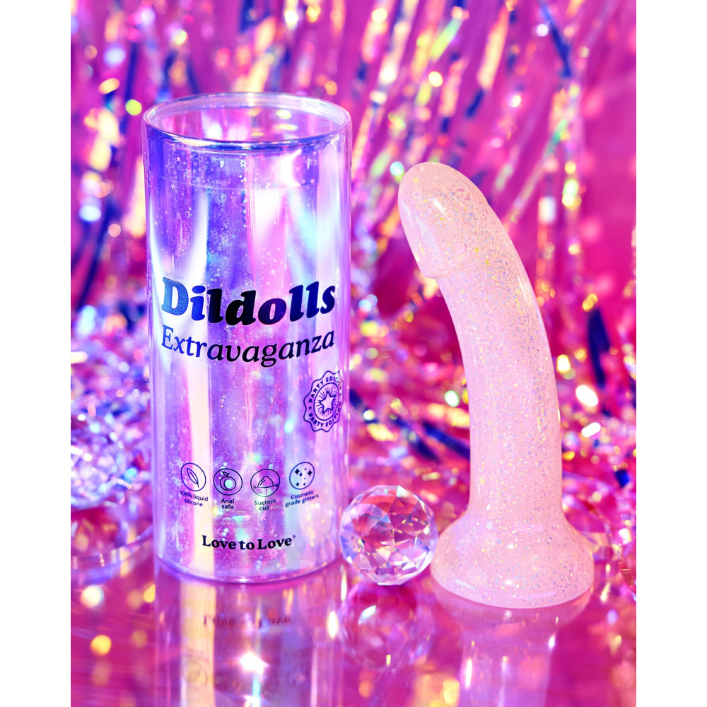 Дилдо с блестками Love To Love DILDOLLS - EXTRAVAGANZA, ультрамягкий