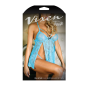 Пеньюар кружевной с трусиками Vixen Kiss Tell голубой, S/M