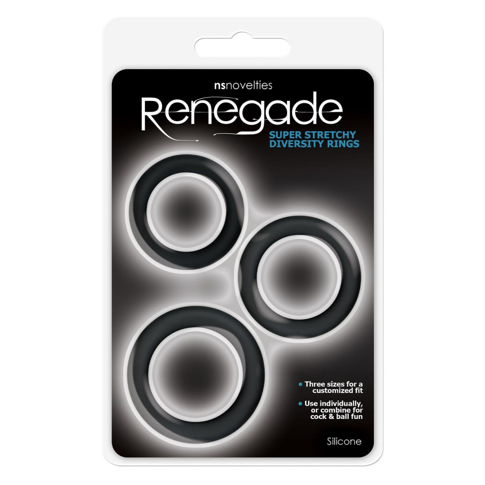 Набор эрекционных колец для пениса NS Novelties Renegade черный