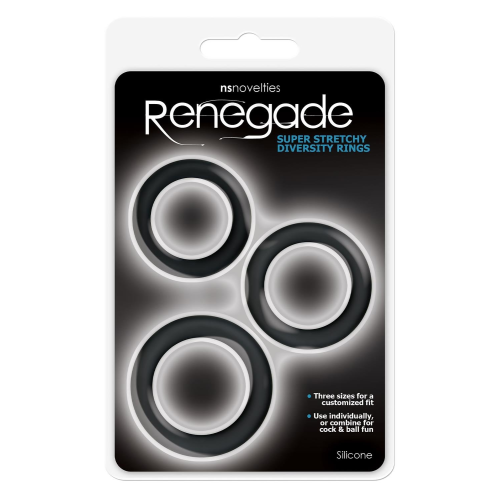 Набор эрекционных колец для пениса NS Novelties Renegade черный