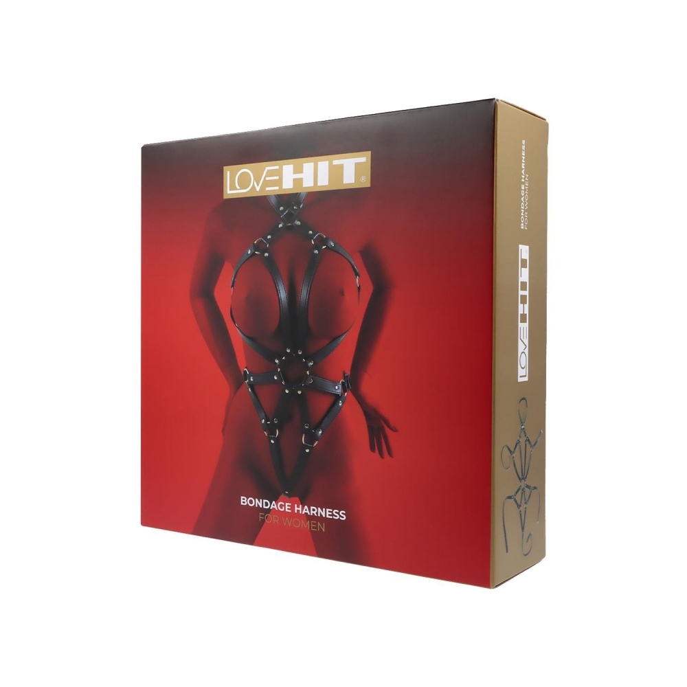 Портупея с декоративными заклепками Virgite Love Hit из экокожи, черная