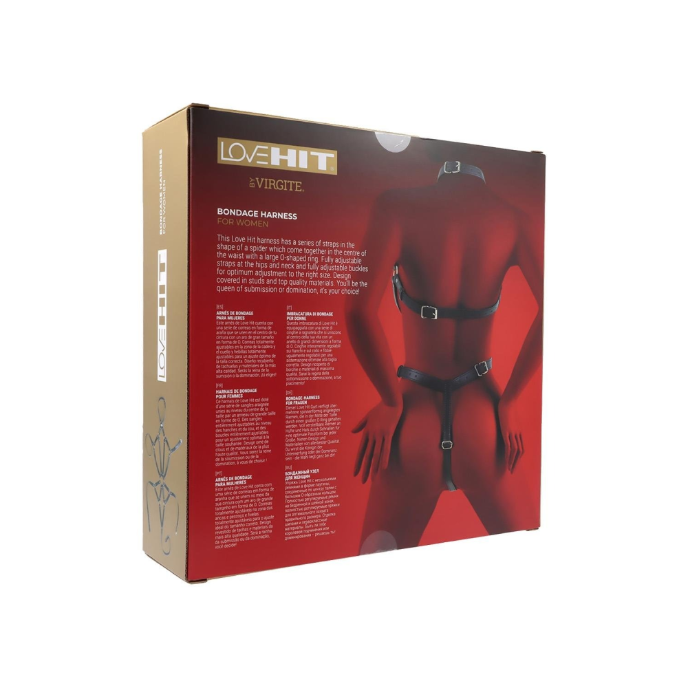 Портупея с декоративными заклепками Virgite Love Hit из экокожи, черная