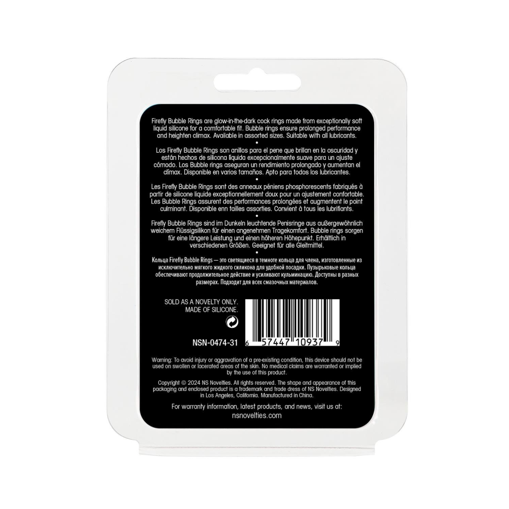 Эрекционное кольцо светящееся в темноте NS Novelties Firefly белое