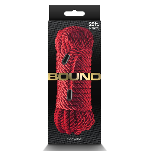 Шелковистая веревка для шибари NS Novelties Bound красная