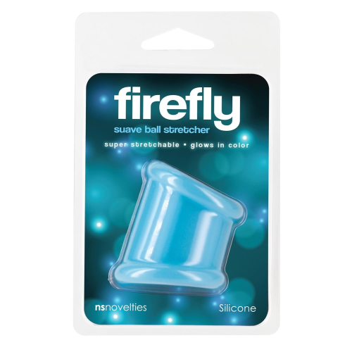 Эрекционная насадка на пенис NS Novelties Firefly светящяяся в темноте, голубая