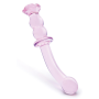 Изогнутый стеклянный розовый фаллоимитатор для точки G Dream Toys Glaze Glass с бутоном