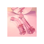 Изогнутый стеклянный розовый фаллоимитатор для точки G Dream Toys Glaze Glass с бутоном