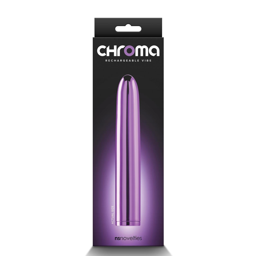 Вибратор классический хромированный NS Novelties Chroma фиолетовый