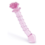 Спиральный фаллоимитатор для точки G из стекла Dream Toys Glaze Glass в форме бутона розы
