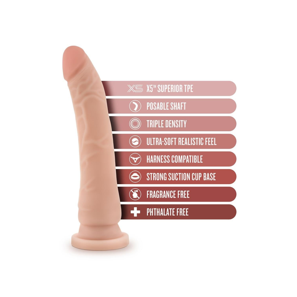 Фаллоимитатор реалистик тройной плотности Blush Dr. Skin Plus с присоской, бежевый
