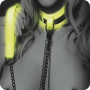 Ошейник с зажимами для сосков люминесцентный Whipsmart Glow In The Dark, зеленый
