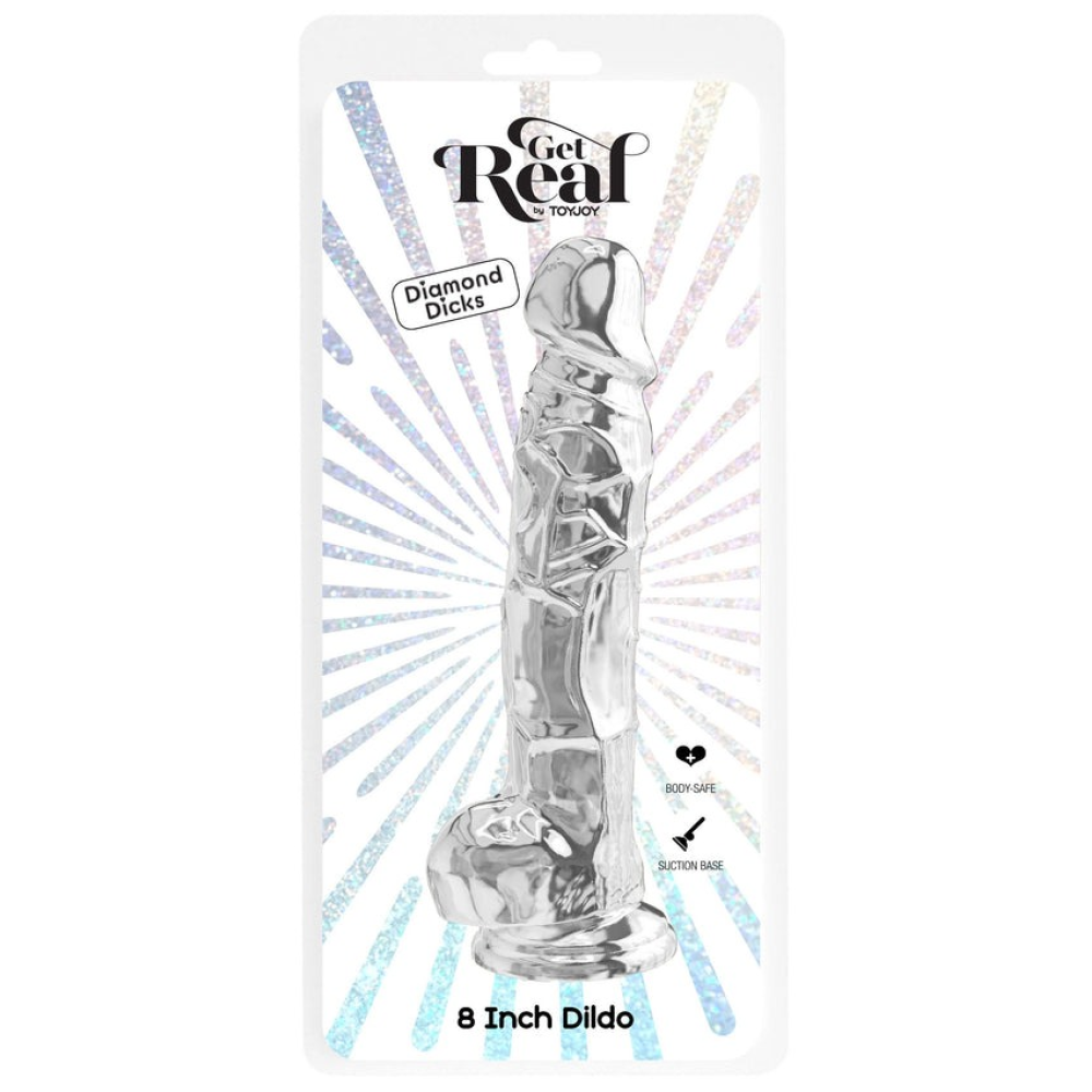 Фаллоимитатор реалистичный Toy Joy Get Real Clear на присоске, прозрачный
