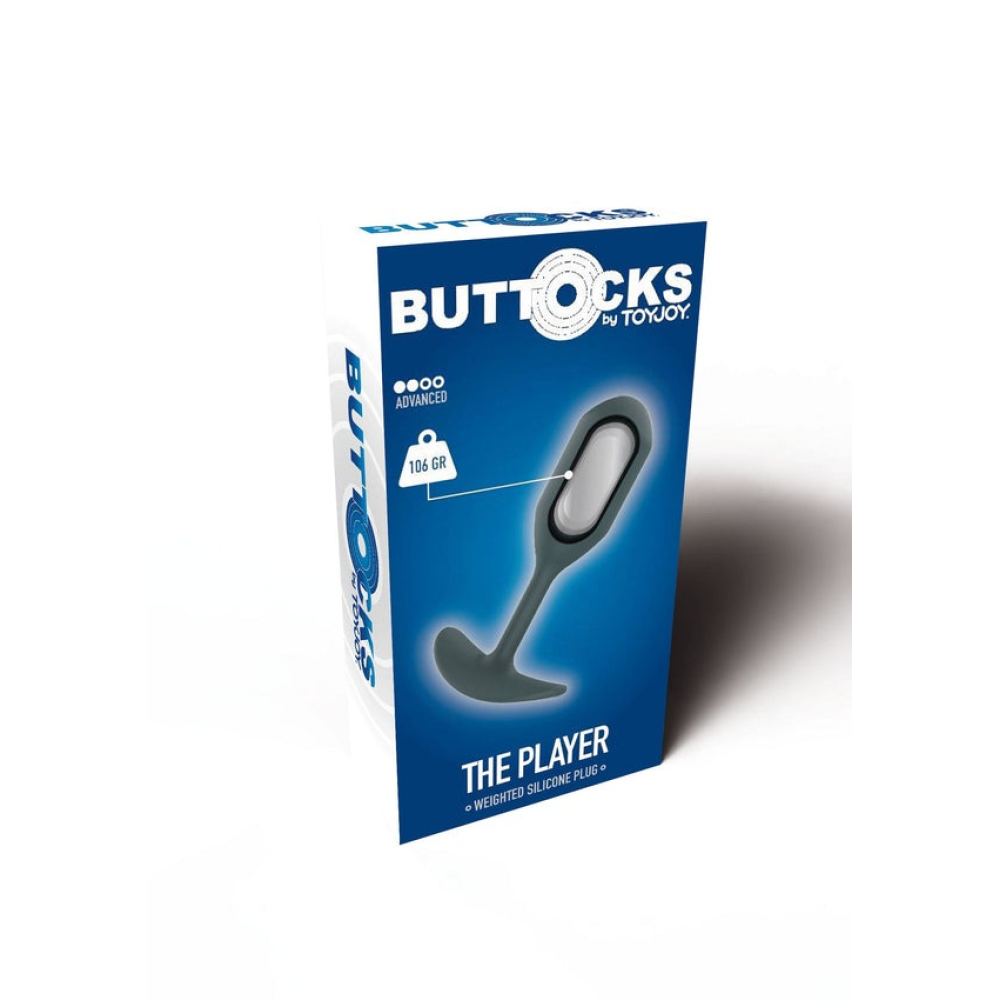 Анальная пробка Toy Joy Buttocks The Player Weighted утяжелённая, чёрная