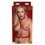Портупея классическая красная Taboom Bondage in Luxury с золотистыми застежками, S/M