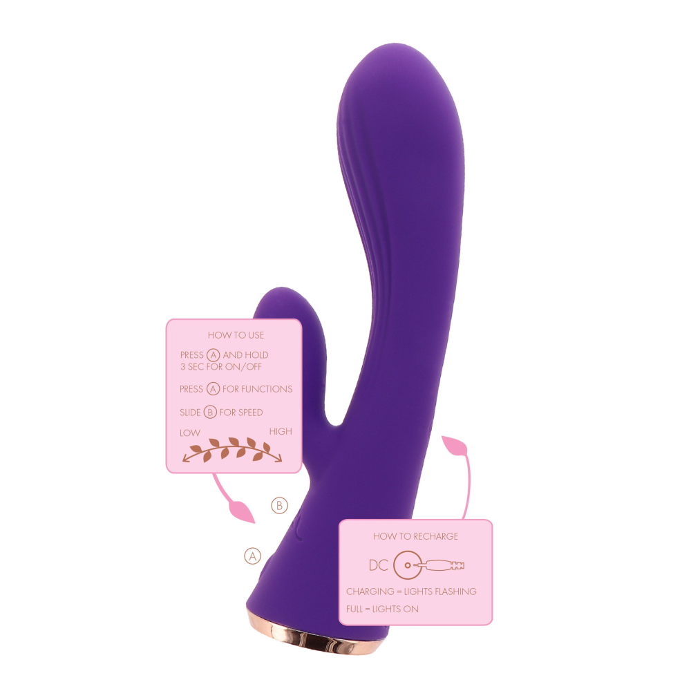 Вибратор с клиторальным отростком Toy Joy IVY фиолетовый