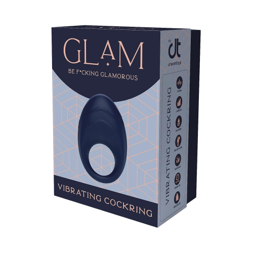 Гламурное вибрационное кольцо для пениса Dream Toys Glam синее