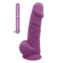 Фаллоимитатор термопластичный с мошонкой Dream Toys Real Love на присоске, фиолетовый