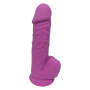 Фаллоимитатор термопластичный с мошонкой Dream Toys Real Love на присоске, фиолетовый
