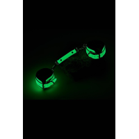 Наручники люминесцентные DreamToys Radiant Glow In The Dark с золотистой фурнитурой, зеленые