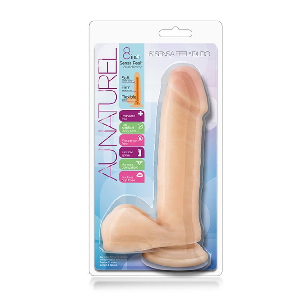 Фаллоимитатор реалистичный Blush Au Naturel Sensa Feel на присоске, бежевый
