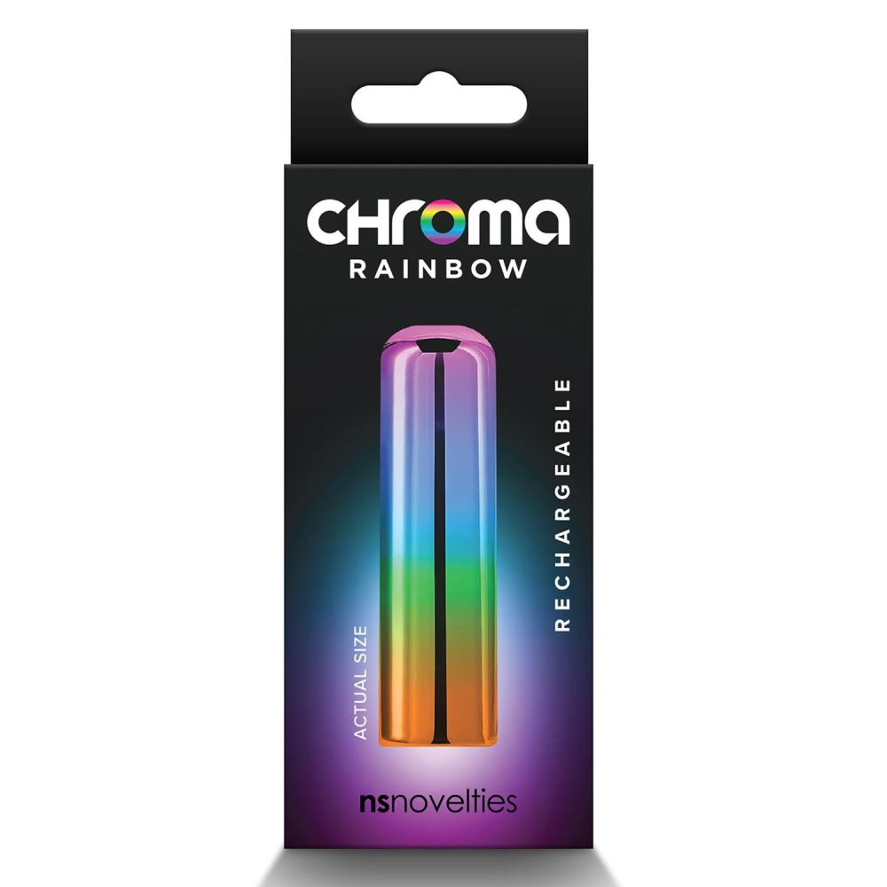 Мини-вибратор для стимуляции клитора NS Novelties Chroma Rainbow перезаряжаемый, радужный, S