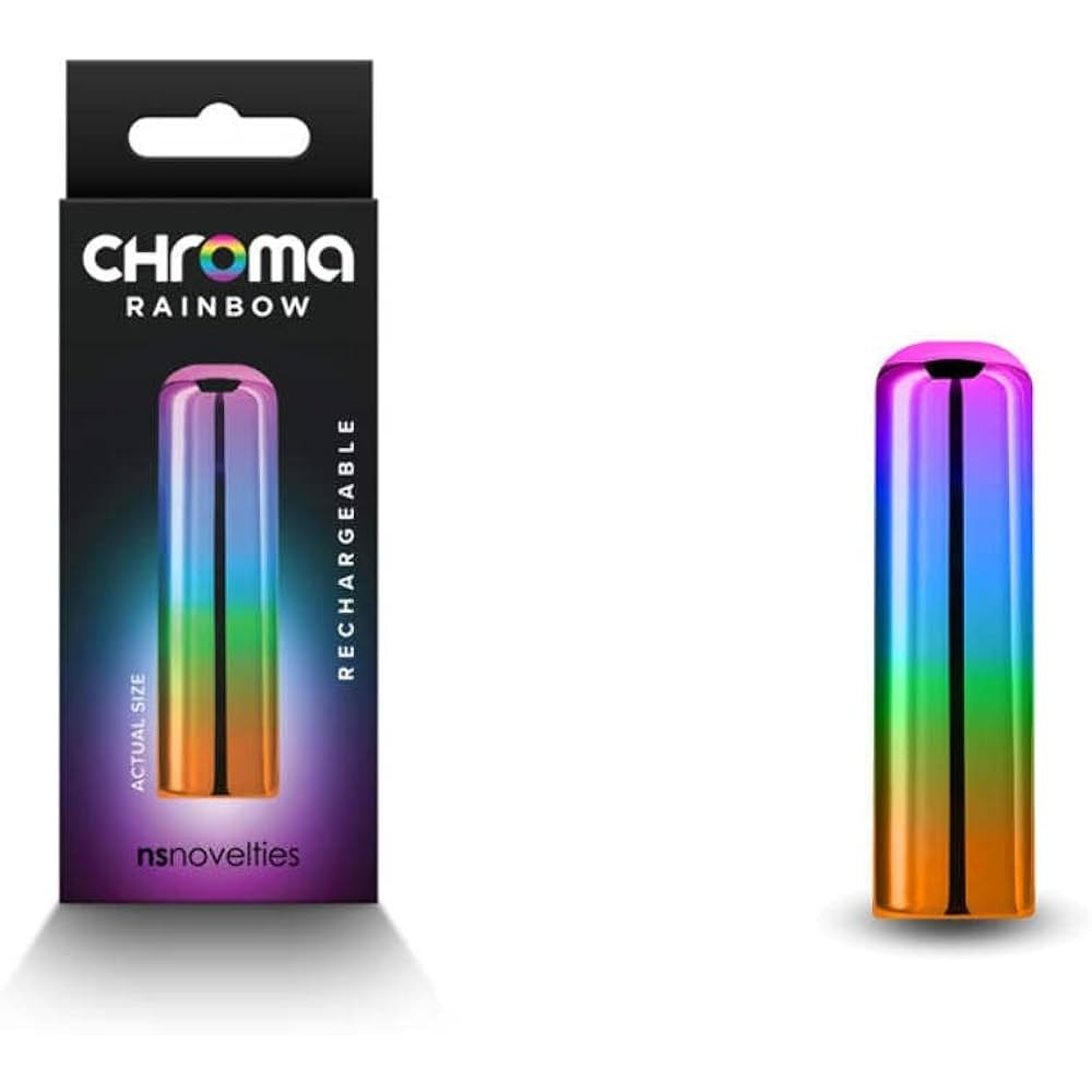 Мини-вибратор для стимуляции клитора NS Novelties Chroma Rainbow перезаряжаемый, радужный, S