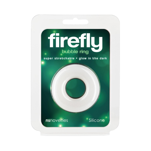 Эрекционное кольцо для пениса иллюмисцентное NS Novelties Firefly Bubble Rings белое, Medium