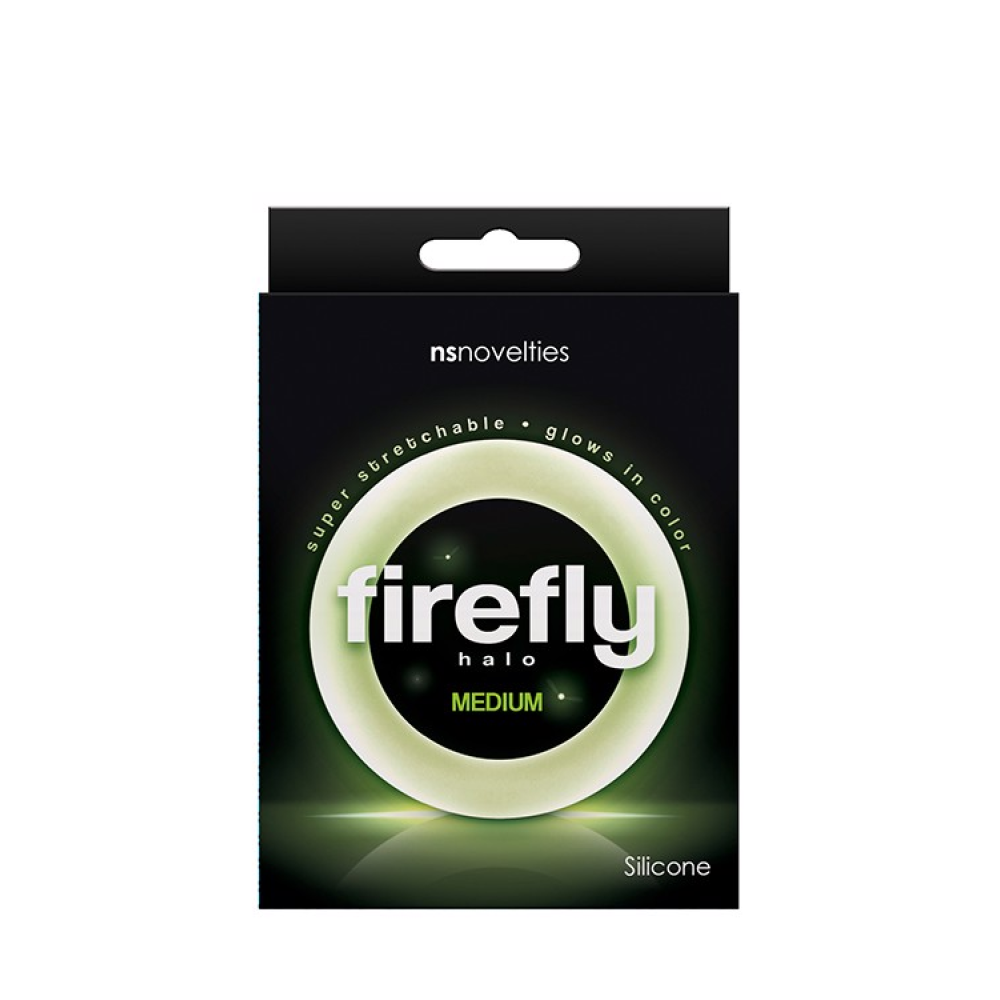 Эрекционное кольцо для пениса иллюминесцентное NS Novelties Firefly Halo прозрачное