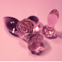 Набор анальных пробок DreamToys Glaze Glass Rosebud стеклянный, розовый, 3 шт.