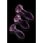 Набор анальных пробок DreamToys Glaze Glass Rosebud стеклянный, розовый, 3 шт.