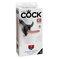 Страпон реалистичный Pipedream King Cock Strap-On с кольцевой крепью, на трусиках, бежевый