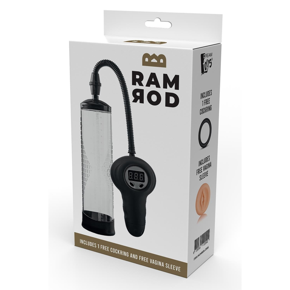 Помпа вакуумная автоматическая Dreamtoys Ramrod с манометром, прозрачная