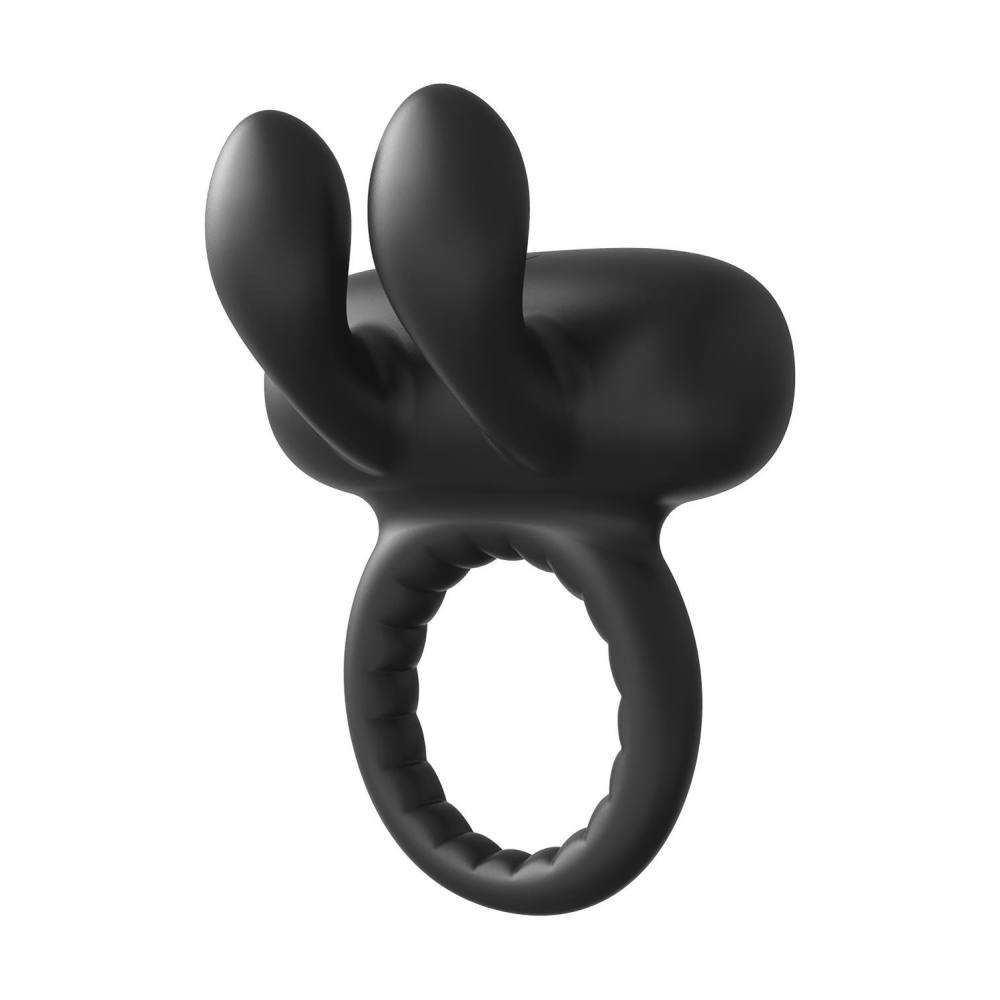 Эрекционное виброкольцо Dreamtoys Ramrod Rabbit с ушками для клитора, черное