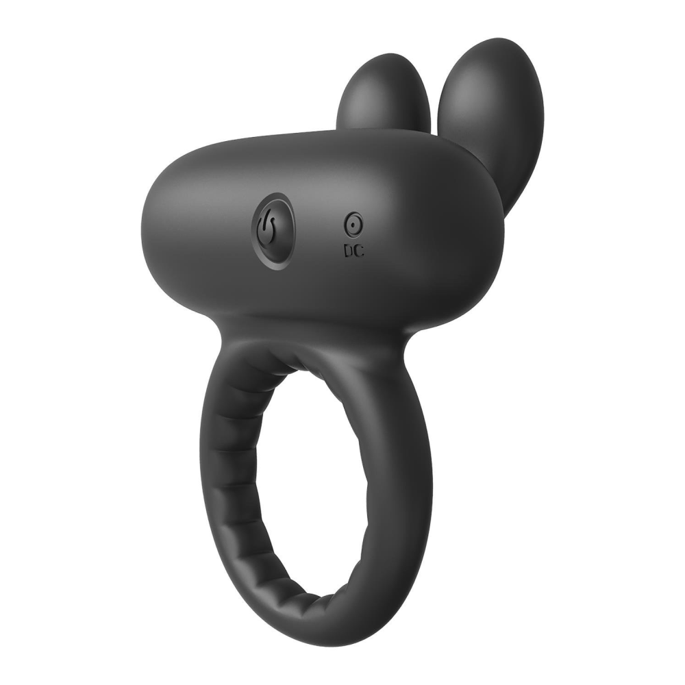 Эрекционное виброкольцо Dreamtoys Ramrod Rabbit с ушками для клитора, черное