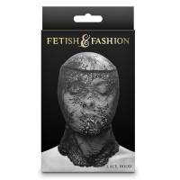 Капюшон-маска на все лицо кружевной NS Novelties Fetish & Fashion Lace Hood чёрный