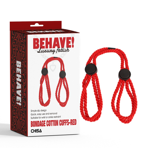Бондаж-манжети Chisa BEHAVE! Luxury Fetish червоні