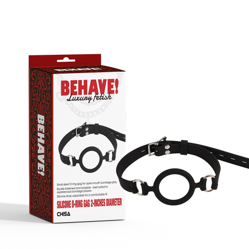 Кляп с кольцом Chisa BEHAVE! Luxury Fetish черный