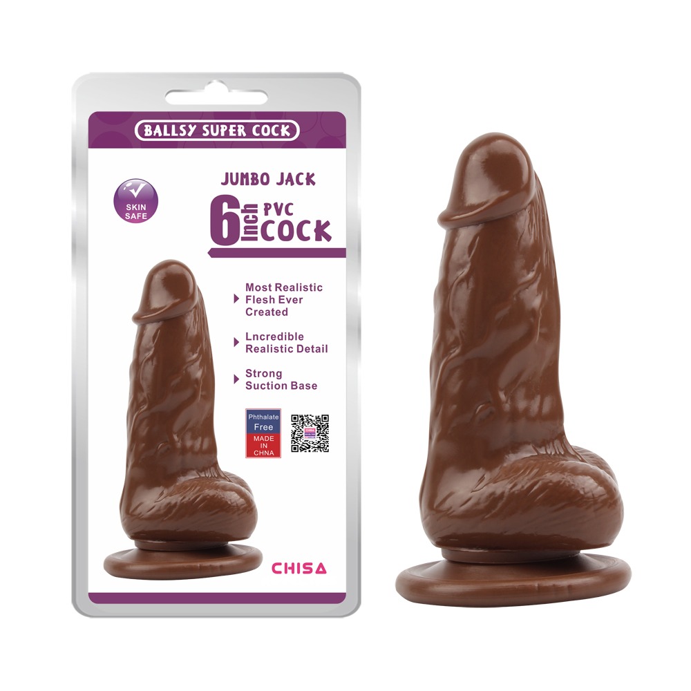 Фаллоимитатор реалистичный с присоской Chisa Ballsy Super Cock JUMBO JACK коричневый