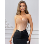 Корсет Star Night из лакированной кожи, на шнуровке, бежевый, M (без коробки)