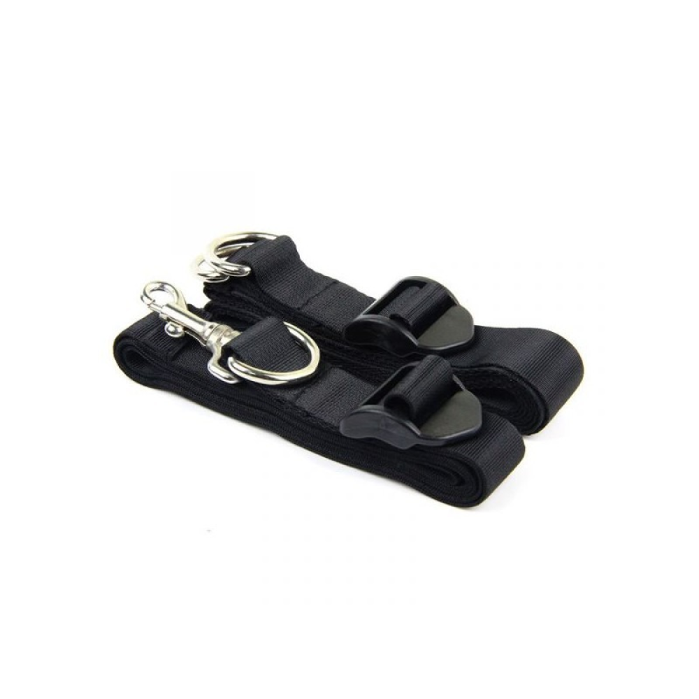 Набор БДСМ Roomfun Bedroom Restraint Kit фиксаторы, кнут, кляп, маска, черный-серый