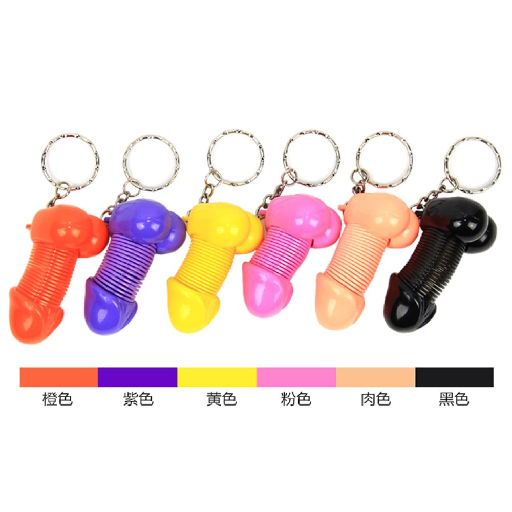 Брелок в виде пениса на пружине Roomfun SEXY MOBILE Key Ring оранжевый