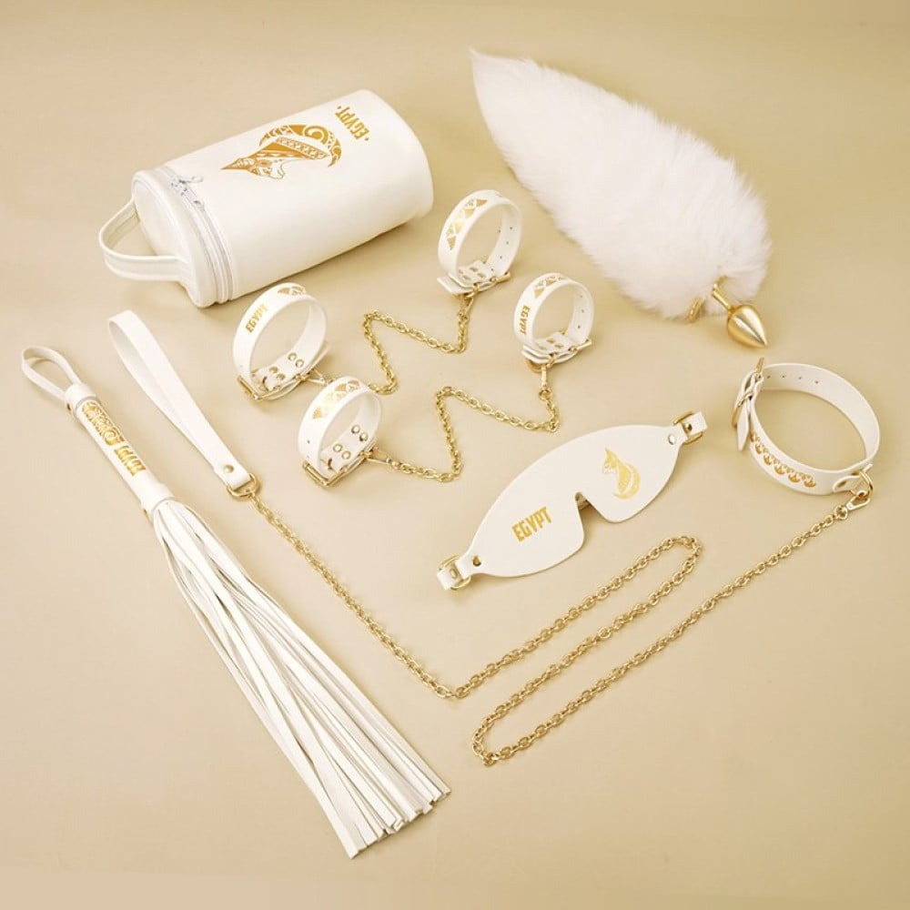 Набор БДСМ Roomfun Egyptian Cat Bondage Kit 9 предметов, белый